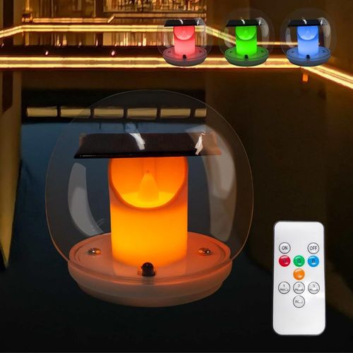 Ershi-Lampe Flottante Piscine Solaire, Multicolore Lampe Piscine Led Etanche Avec Tlcommande, Ip67 Lumiere Piscine Hors Sol, Rec[1826]