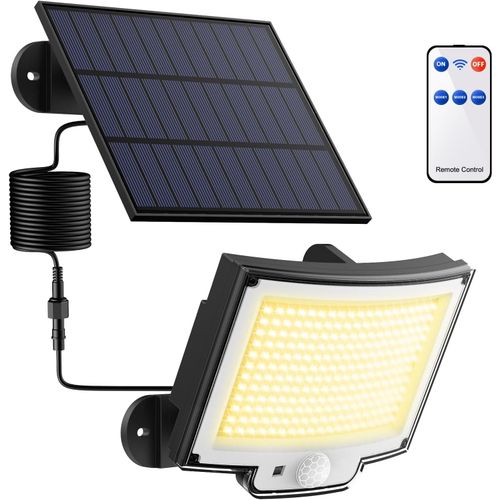 Ershi-Lampe Solaire Extrieur 3000k Avec Dtecteur De Mouvement Jaune Chaud, Lumire Solaire Extrieure Avec Tlcommande, tanch[426]