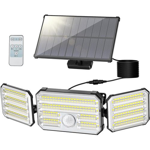 Ershi-Lampe Solaire Extrieur Dtecteur De Mouvement, Lumire Avec Fonction D'alarme, Spot Avec Tlcommande, 4 Modes tanche Ip67[3