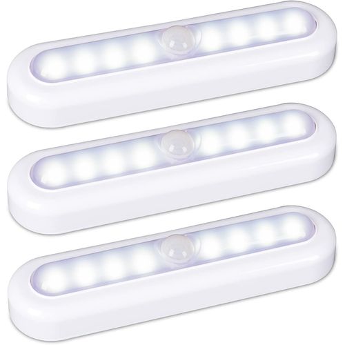 Ershi-Lot De 3 18cm Lampes  Dtecteur De Mouvement Pour LIntrieur,  Coller, Fonctionnement  Piles, Lumire Led Sans Fil Pour [1