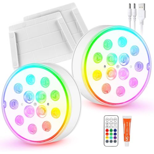 Ershi-Lumire Led Submersible Rechargeable Led Piscine Sous L'eau Ip68 tanche 16 Rgb Couleurs,Lampe Piscine Avec Tlcommande Lum[1