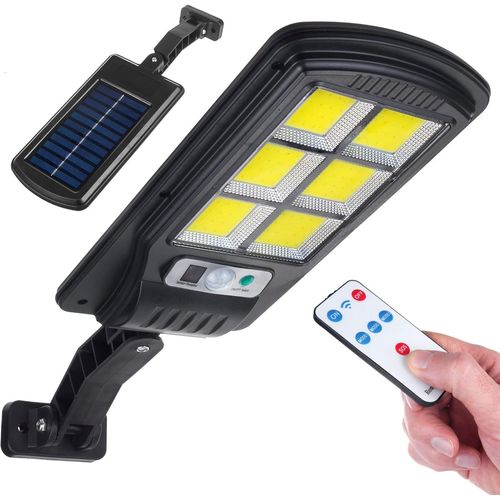 Ershi-Mce446 Lampadaire Solaire Avec Dtecteur De Mouvement Et De Crpuscule Ip54 4w 400 Lumens 6500k Tlcommande Lampe Solaire M[1113]
