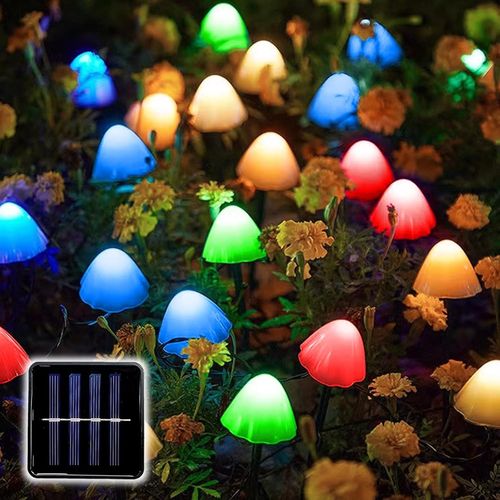 Ershi-Mini Lampes Solaires En Forme De Champignon Rgbw, 5 M, 20 Led, Champignon, clairage De Chemin, 8 Modes D'clairage, tanch[2358]