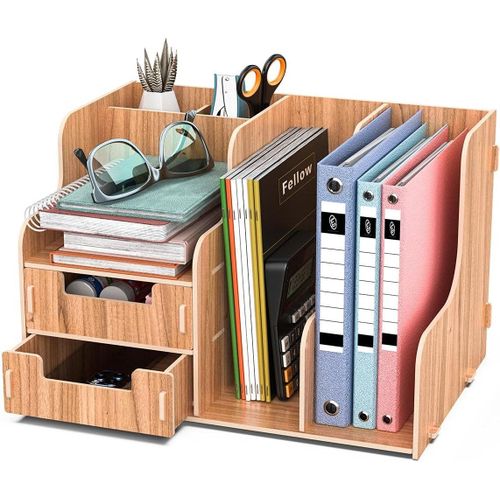 Ershi-Organisateur De Bureau Bois, Rangement Bureau Organisateur, Porte Revue[272]