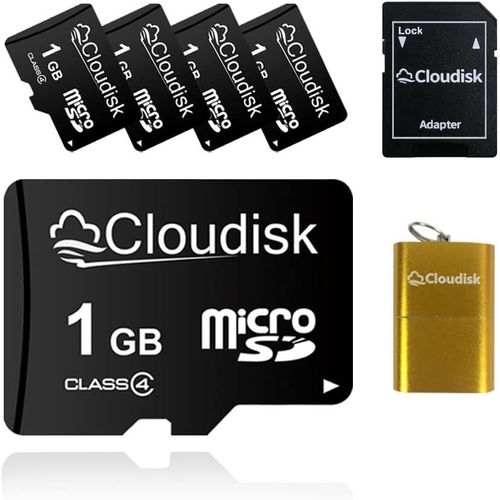 ERSHI-Pack de 5 Cartes Micro SD de 1 go Carte mmoire microSD de 1 go Class4 avec Adaptateur SD + Lecteur de Carte Vendu par Lot d[249]