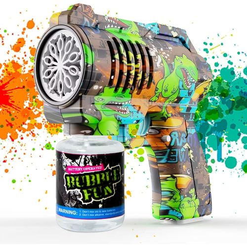 Ershi-Panacare Graffiti Pistolet  Bulles, Machine  Bulles Pour Enfants 4000+ Bulles/Min Avec 130ml De Liquide  Bulles, Machine [1350]