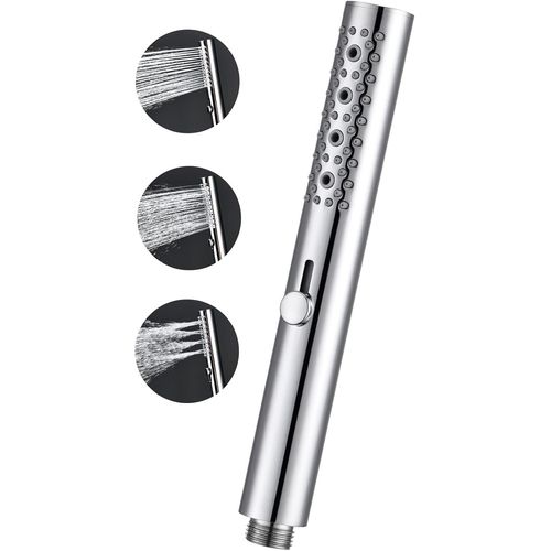 Ershi-Pommeau De Douche Rond Entirement En Mtal  3 Fonctions Pour La Salle De Bain, Avec Fonction Massage, Buse En Silicone Fac[2624]