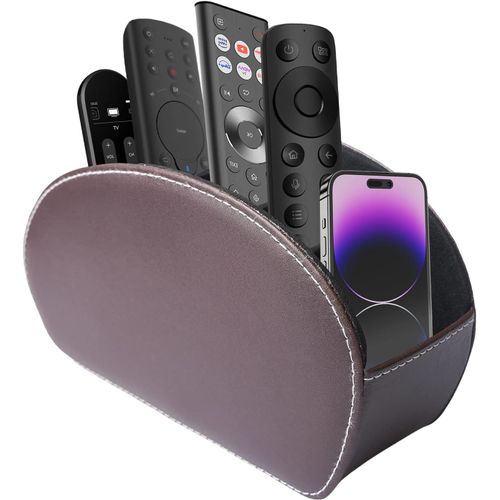 ERSHI-Porte-tlcommande  5 compartiments : organiseur de bureau en cuir synthtique, grand support pour TV, DVD, cl 4K et tlc[641]