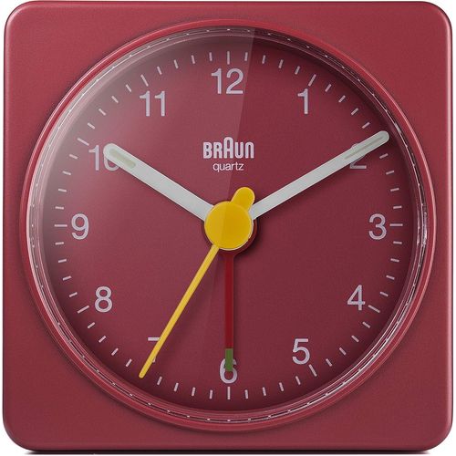 Ershi-Rveil Analogique De Voyage Classique, Taille Compacte, Mouvement  Quartz Silencieux, Bip De LAlarme En Crescendo, En Roug[5