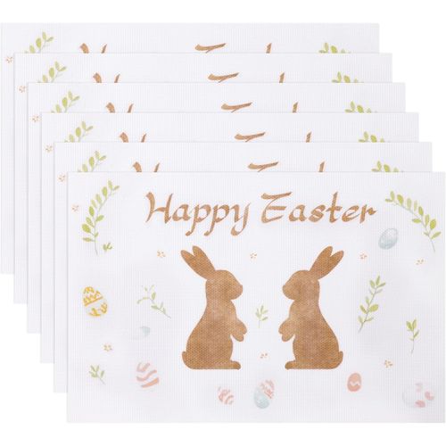 Ershi- Sets De Table Lavables, Fleurs, Oeufs De Pques, Motif Lapin Sets De Table, Dcoration Table Pour Pques, Sets De Table Pvc [1627]