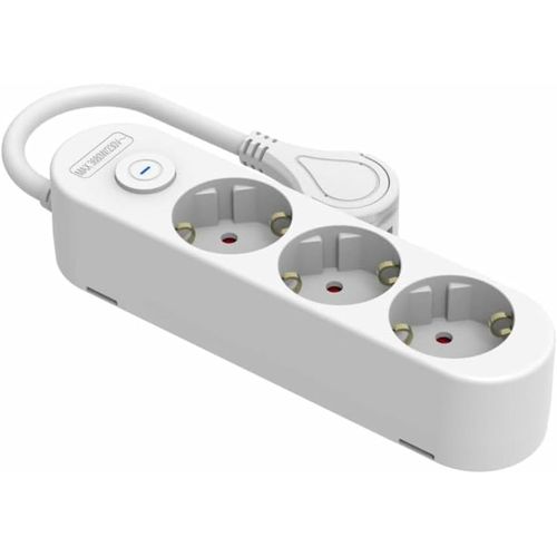 Ershi-Silver Electronics - Base lectrique Multiprise Protek Plus 3 Prises Avec Interrupteur Cble 1,5 M Ip20 Blanc[955]
