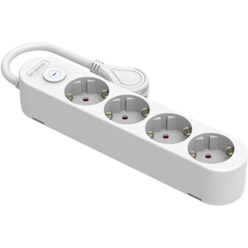 Ershi-Silver Electronics - Base lectrique Multiprise Protek Plus 4 Prises Avec Interrupteur Cble 1,5 M Ip20 Blanc[1712]