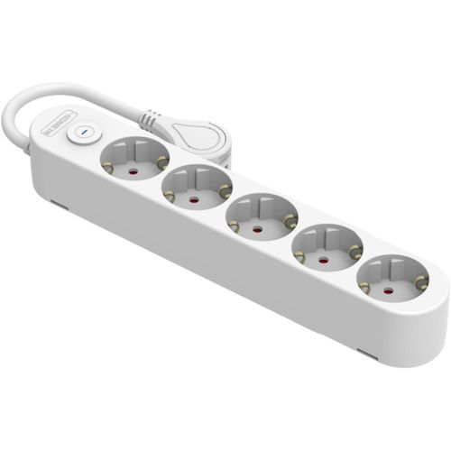 Ershi-Silver Electronics - Base lectrique Multiprise Protek Plus 5 Prises Avec Interrupteur Cble 1,5 M Ip20 Blanc[1714]