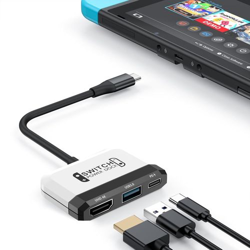 ERSHI-Switch Dock for Nintendo Switch OLED, 3 in 1 Switch TV Adapter with 4K HDMI, USB 3.0 Port, Type C 100W Charging, Portable Sw[574]