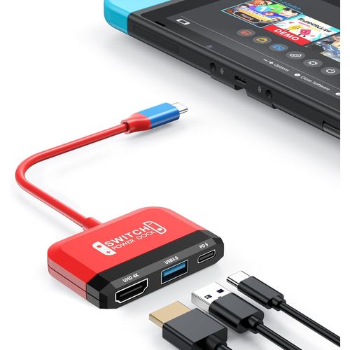 ERSHI-Switch Dock for Nintendo Switch OLED, 3 in 1 Switch TV Adapter with 4K HDMI, USB 3.0 Port, Type C 100W Charging, Portable Sw[576]