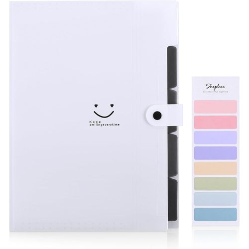 Ershi-Trieur,Trieur Document, Trieur 5 Compartiments A4, Porte Vue, Range Document,Classeur Fiche Bristol Classeur Budget(Blanc)[2553]