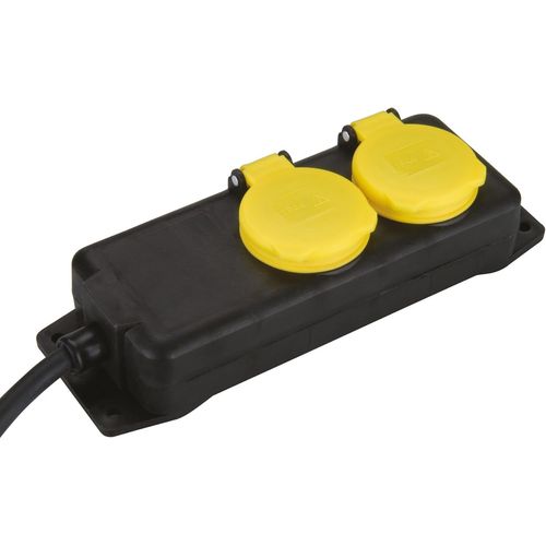 Ershi-Unitec 47550 Barre Multiprise 5 Prises Norme Ip 44 / H07rn-F3g1 Coupe 5 Mm 5 M (Noir/Jaune)[602]