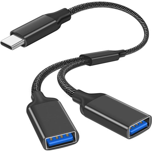 ERSHI-USB-C to USB Adapter, 2 en 1 USB-C mle vers 2USB 2.0 tte de Femme Splitter, Charge du Cordon d'alimentation d'extension, T[830]