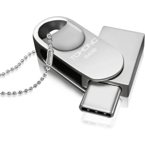 ERSHI-USB Stick 64GB, USB C Flash Laufwerk Mini Metall Memory Stick 2-in-1 OTG Speicherstick USB 2.0 Type C Flash Drive 64 Gbyte m[4