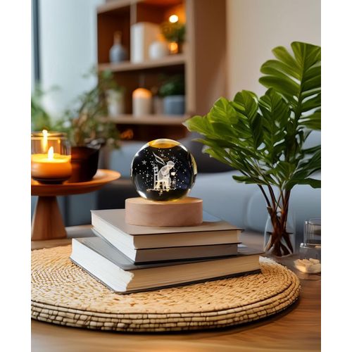 Ershi-Veilleuse  Led Avec Boule De Verre 3d  Petit Prince  Avec Base En Bois, Lampe De Table Dcorative, Illustration Du Petit [8