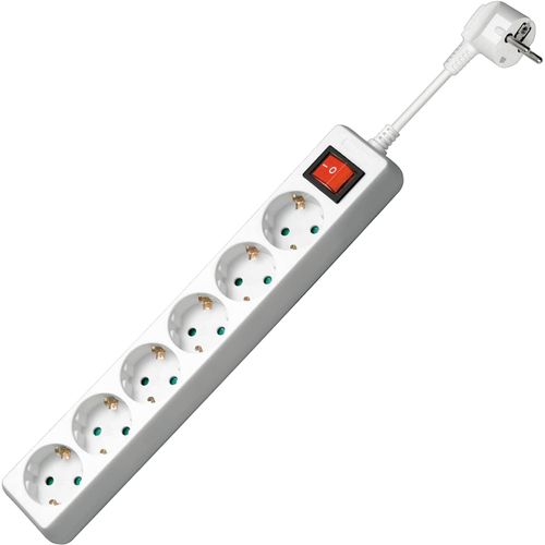 Ershi-Wentronic Barre Multiprise X 6 Prises Type E Avec Scurit Enfant Et Interrupteur 1,5 M Blanc (Import Allemagne)[1862]