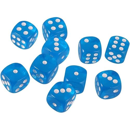 Eryi-10 Pices Ds Polydriques D6 Ds 16mm De Jeu De Ds En Acrylique Pour Dnd Dice Rpg Mtg Table Jeux (Bleu)