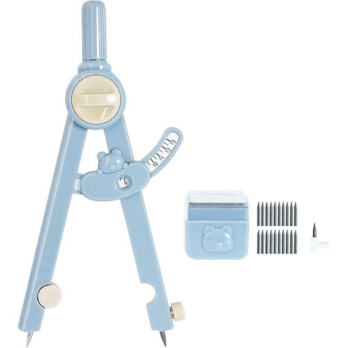 Eryi-2-En-1 Compas-Rgle, Compas Scolaire De Prcision, 1-13 Cm Avec Rglement De Rayon, Protection Des Pointes De Compas, Pour La Menuiserie, Les tudiants Et La Cration Artistique (Bleu)