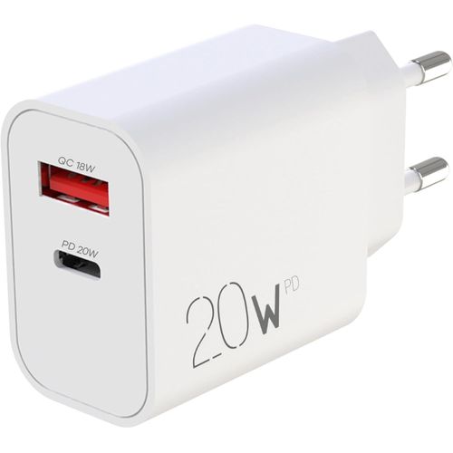 Eryi-20w Chargeur 2 Ports Usb-C Usb-A, Charge Rapide, Type-C Pd 3.0, Blanc, Compatible Avec Iphone 15 Pro 14 13 12 Ipad Apple Wat[2272]