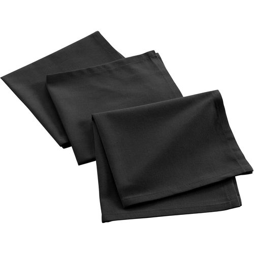 Eryi-, 3 Serviettes De Table (40 X 40 Cm) Mistral Noir, Coton Recycl
