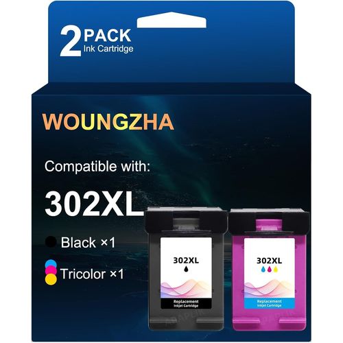 Eryi-302xl Cartouches D'encre Reconditionnes Pour Hp 302 Xl Pour Hp Deskjet 3630 2132 3634 3639 3636 1110 Envy 4520 4525 4522 Officejet 3833 4650 3831 5220 5230 (1 Noir, 1 Couleur)