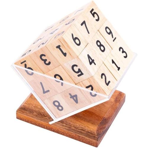 Eryi-- 350400 - Cube Sudoku En Bois - Casse-Tte Difficile 3d - 27 Pices - Dfi Intellectuel Pour 1 Joueur - Solution Incluse - Casse Tete En Bois Decoratif Adultes