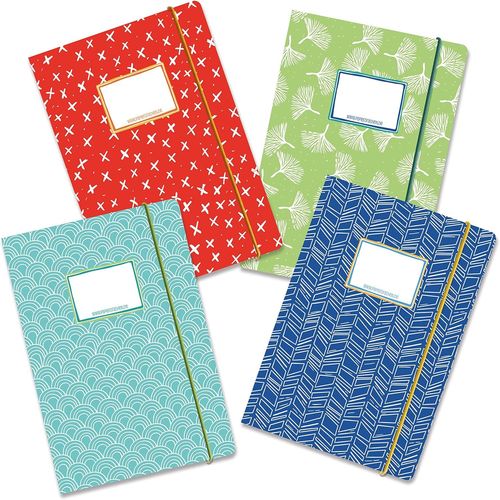 Eryi-4 Cartables Sans Plastique De Haute Qualit Avec lastique Dans Din A4 | Motif Arc-En-Ciel - Dossier De Courrier Pour Les lves - Collecteur De Cahiers - Agrafeuse - Set Numro 9