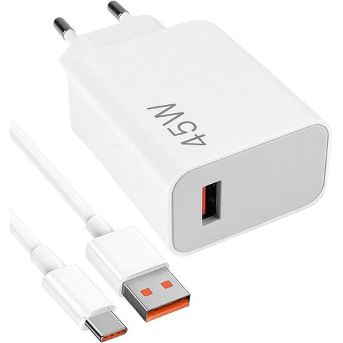 ERYI-45W Chargeur Rapide avec Cble USB-C 1m pour Xiaomi Redmi Note 14 5G, 14 Pro, Xiaomi Pad 6, POCO X7, Mi 10T Pro, Charge Turb[2265]
