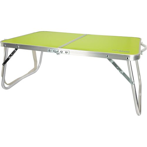 Eryi-52811 Table De Camping Et De Plage Pliable Avec Structure En Mtal, Plateau En Bois Et Fermeture De Scurit Vert 60 X 40 X 26 Cm