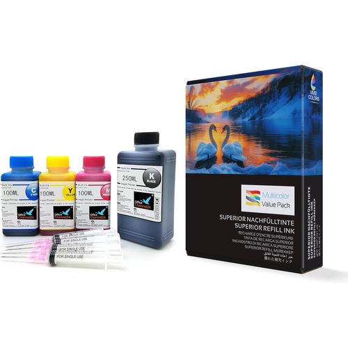 Eryi-550ml D'encre De Recharge Pour Hp 302 Xl, Compatible Avec Hp Deskjet 1110, 2130, 3630, Envy 4520, 4524, 4525 Cartouches D'encre, Kit De Recharge Pour Imprimantes Hp