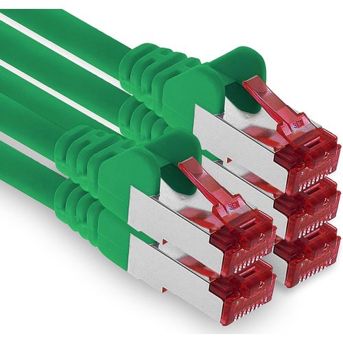 ERYI-- 5X 1M Cble Patch Cat6 S/Ftp Blindage Pimf Cble Rseau Cat.6 Rj45 Cble Ethernet Routeur Lan Dsl Commutateur Modem Panneau De Brassage - Vert