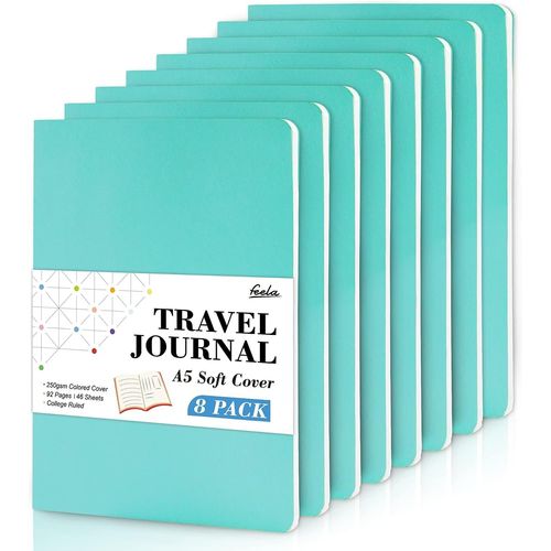 Eryi-8 Carnet Souple A5, Carnets De Notes A5  Couverture Souple, Page Lign, Cahier De Note Pour Bureau Ecole Affaires Fournitures Scolaires Pour Prise De Notes Ecriture Notebook, 21x14cm, Emeraude
