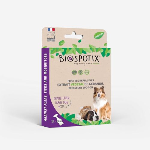 Eryi-Biospotix - Collier Rpulsif Naturel Pour Chien Grand Taille Xl - Anti Parasitaires Naturel - Contre Les Puces, Tiques Et Moustiques - Non Toxique