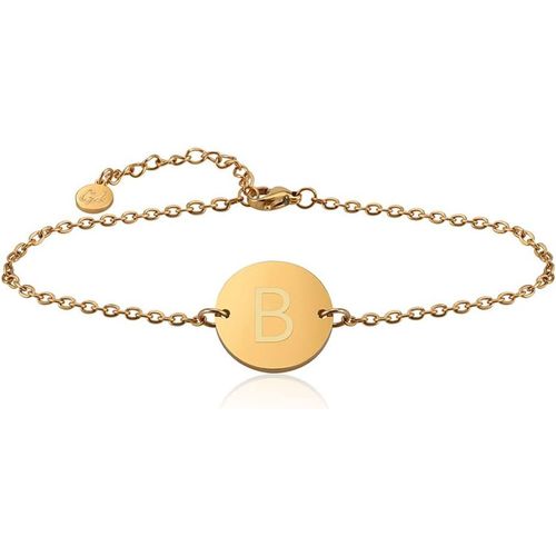 Eryi-Bracelet Avec Lettres En Or I 18k Plaqu Or Vritable I Pendentif Avec Gravure Des Initiales