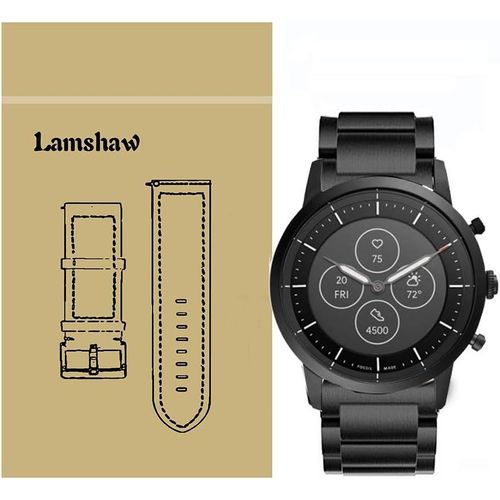 Eryi-Bracelet De Montre Compatible Avec Fossil Collider Hr, Classic En Acier Inoxydable Pour Montre Connecte Fossil Hybrid Hr Collider/Fossil Collider Hybrid
