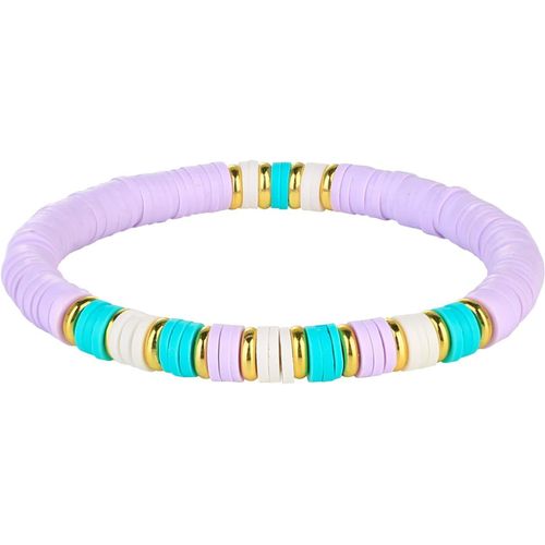 Eryi-Bracelet Extensible En Or Arc-En-Ciel Pour Femmes Bijoux De Plage Avec Perles De Disque Empilables Style Boho t