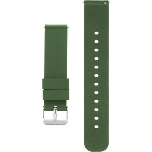 Eryi-Bracelets De Montre En Silicone, Sangles De Rechange En Caoutchouc Souple Impermables  Dgagement Rapide Avec Boucle En Acier Inoxydable Plaqu Argent(22mm-Vert Arme)