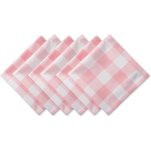 Eryi-Buffalo Check Collection Lot De 6 Sets De Table En Coton Motif Rustique Classique Rose/Blanc 50,8 X 50,8 Cm