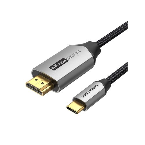 ERYI-Cble Usb C Vers Hdmi 2 M, 4K@60Hz Adaptateur Usb Type C Vers Hdmi [Compatible Thunderbolt 3] Compatible Avec Ipad Pro, Macbook, Mate 20, Galaxy S9/S8, Surface Book 2/Go And More