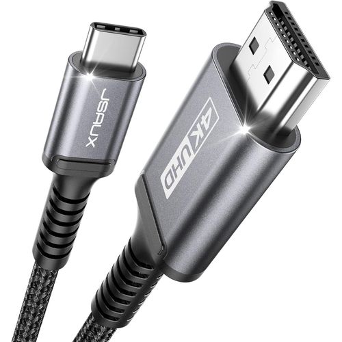 ERYI-Cble Usb C Vers Hdmi 4K 1M, Cable Usb Type C Hdmi 4K Uhd (Compatible Thunderbolt 3) Pour Macbook Pro 2018/2017, Ipad Pro 2018/Air 2020, Samsung Galaxy S20/S10, Surface Book 2, Huawei P40 Etc.