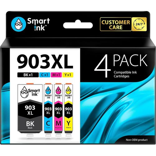Eryi-Cartouche DEncre Compatible Pour Hp 903 Xl 903xl 4 Pack (Noir Xl & Cyan Magenta Jaune) Avec Systme De Puce Avance Pour Officejet 6950 All-In-One Officejet Pro 6960 6970 All-In-One