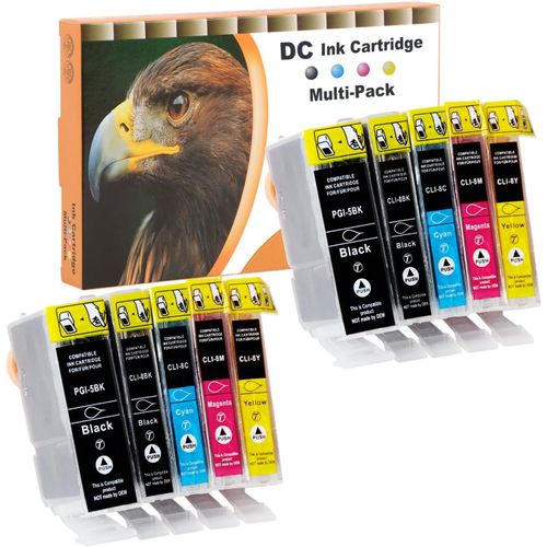 Eryi-Cartouches D'encre Compatible Remplacement Pour Canon Pgi-5 Cli-8 Pour Canon Pixma Mp530 Mp600r Mp610 Mp800r Mp810 Mp830 Mp970 Mx700 Mx850 Ip3300 Ip3500 Ip4200x Ip4300 Ip4500x Ip5200 (10-Pack)