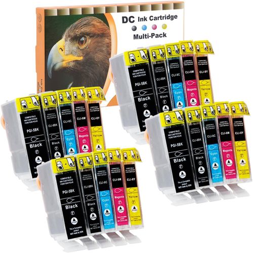 Eryi-Cartouches D'encre Compatible Remplacement Pour Canon Pgi-5 Cli-8 Pour Canon Pixma Mp530 Mp600r Mp610 Mp800r Mp810 Mp830 Mp970 Mx700 Mx850 Ip3300 Ip3500 Ip4200x Ip4300 Ip4500x Ip5200 (20-Pack)