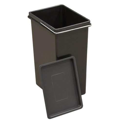 Eryi-Cbz00682t Seau En Plastique Pour Poubelle De Recyclage | 11 L | Compatible Avec Poubelle De Cuisine Basic, Top, Round, Ecoclas, Ecoclas Plus | Avec Couvercle | Noir