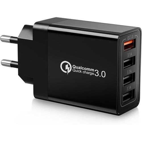 Eryi-Chargeur Usb, 33w Prise Usb Multiple 4 Ports Prise Chargeur Rapide Multiprise Adaptateur Secteur Pour Iphone 14 13 12 11 Pro Max X Xs Xr 8 7 6s Plus Mini Se, Ipad, Samsung Galaxy A55 A15 S20 S10